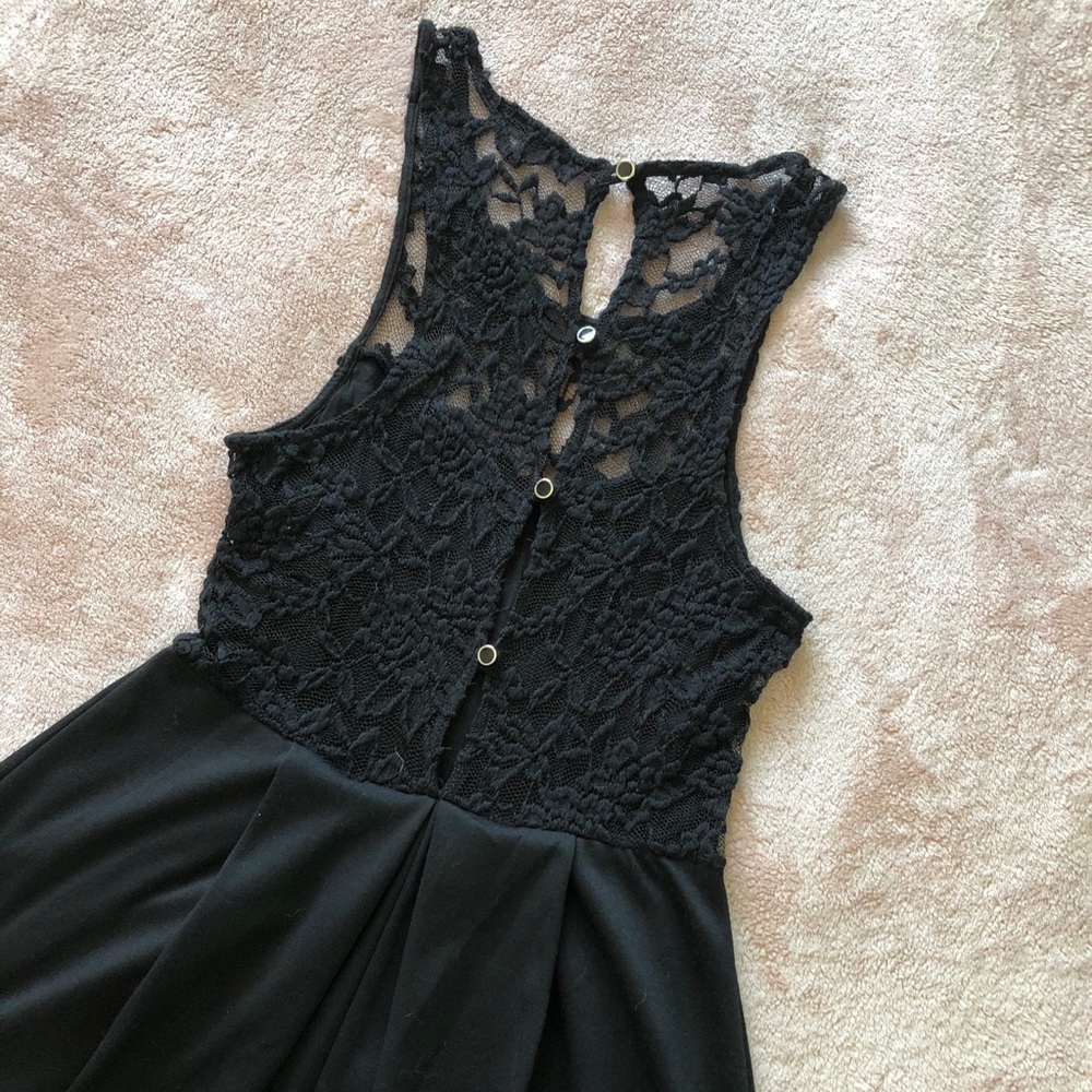 Lace back little black dress